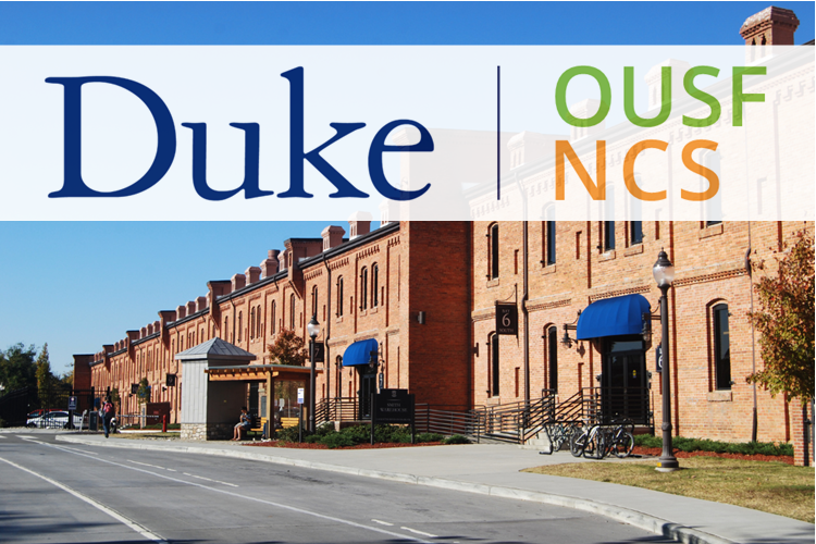 Smith Warehouse with Duke OUSF/NCS banner